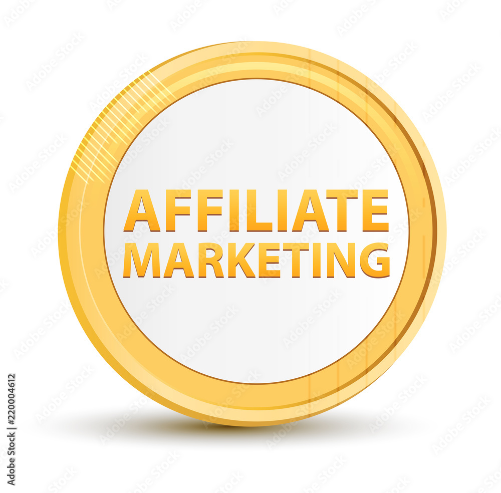 Affiliate Marketing gold round button Affiliate Marketing gold round button