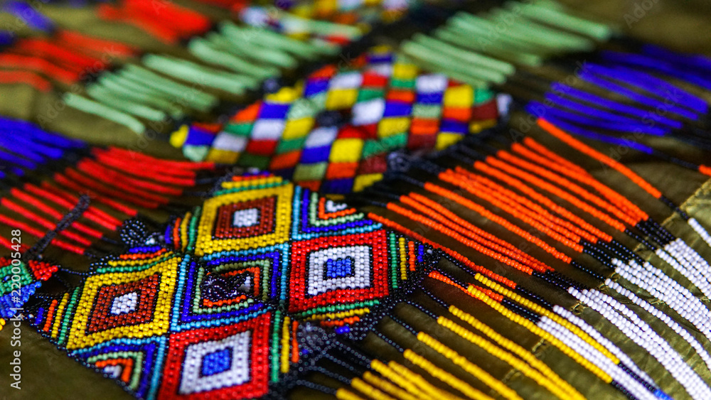 African Zulu traditional accessories made of beas Stock Photo Adobe Stock
