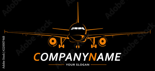 Plane Logo Abstract Lines Design. Creative vector icon. Vector illustration