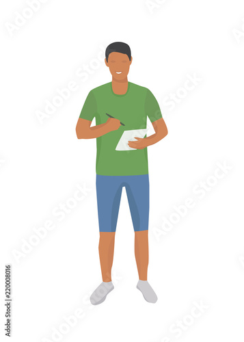 Fitness coach on an isolated background