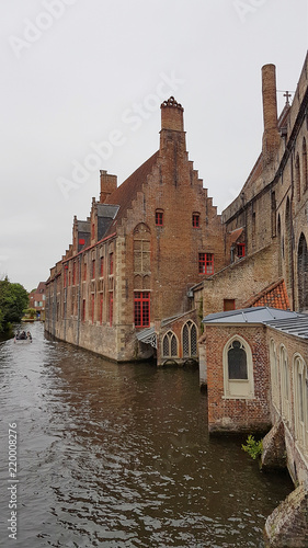 Quiet canal in Bruges, Belgium