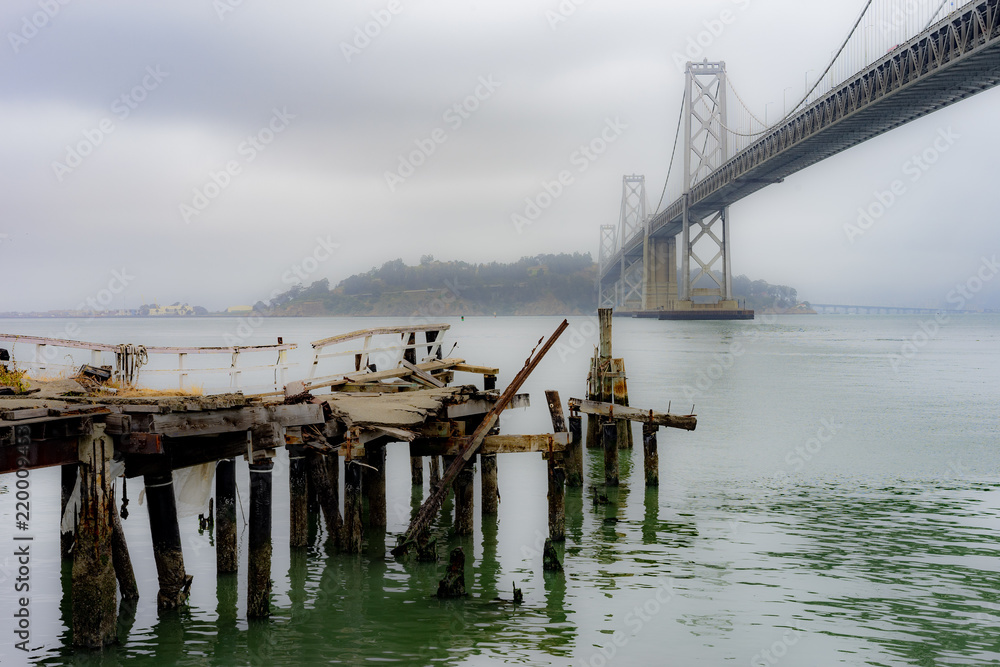 Fototapeta premium Bay Bridge and Dock