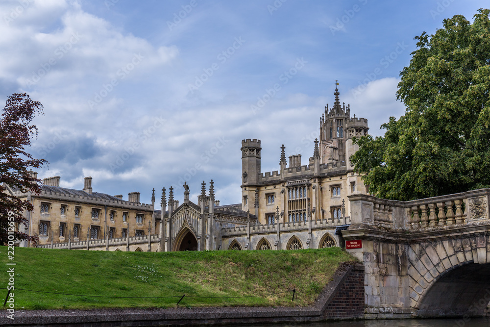 New Court, Cambridge, England. Was completed in 1831 to the designs of Thomas Rickman and Henry Hutchinson. The style of the Court is Gothic, a romantic version of a medieval building.