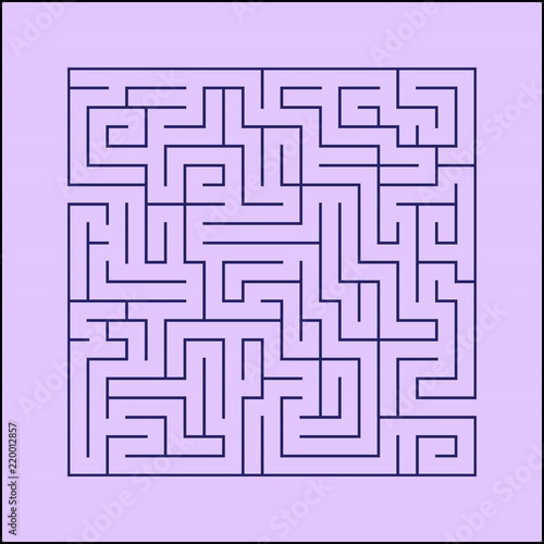 Square maze on purple background with blue lines 