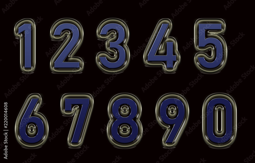 Gold numbers set 3d illustration
Gold numbers set 3d illustration