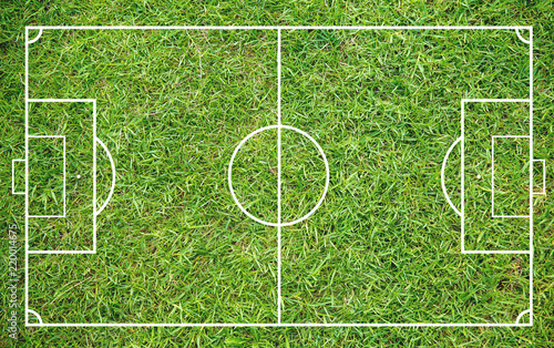 Grass of a soccer field. Football field or soccer field background. Green court for create game.