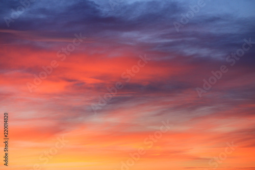 Colorful sky at sunset