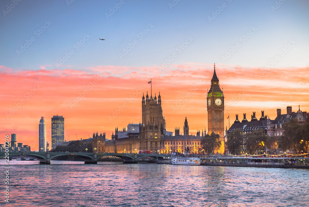 Amazing sunset view of London