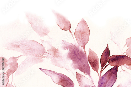 Obraz akwarela tekstury tła różowe liście