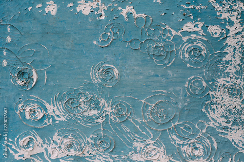 The old wooden texture is blue. Old paint on the tree.