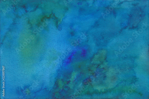 hand painted deep blue and green watercolor texture 