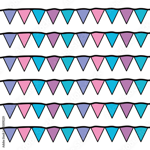 color triangle party flags decoration background