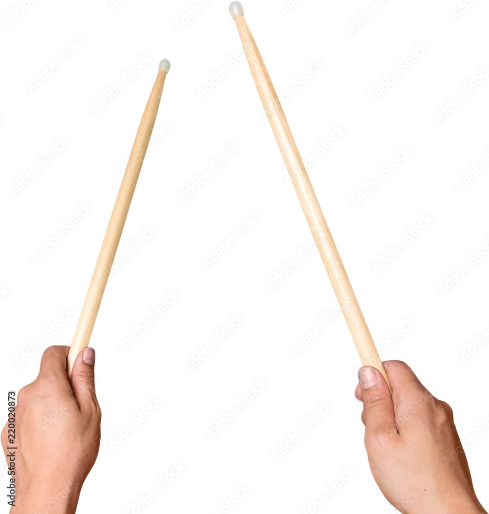 Holding Drumsticks - Isolated Holding Drumsticks - Isolated