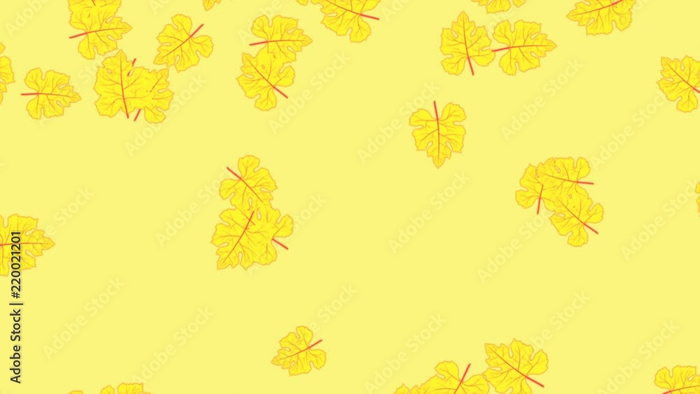 Yellow autumn maple leaves falling down on a light yellow background computer rendered 4k Yellow autumn maple leaves falling down on a light yellow background computer rendered 4k
