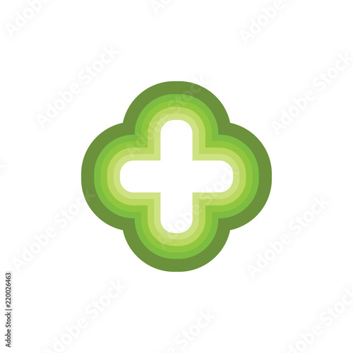 Flower with plus logo