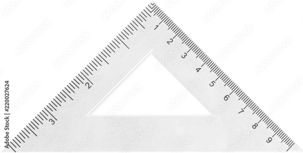 Triangle Shaped Ruler - Set Square Stock Photo