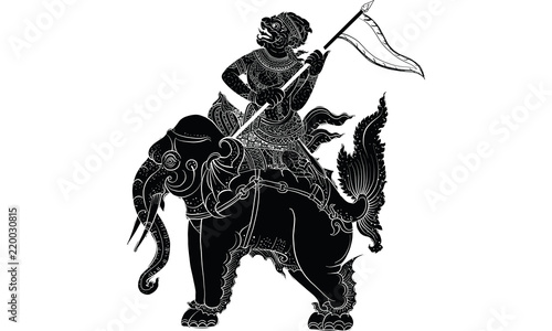 Thai traditional painting in temple, vector