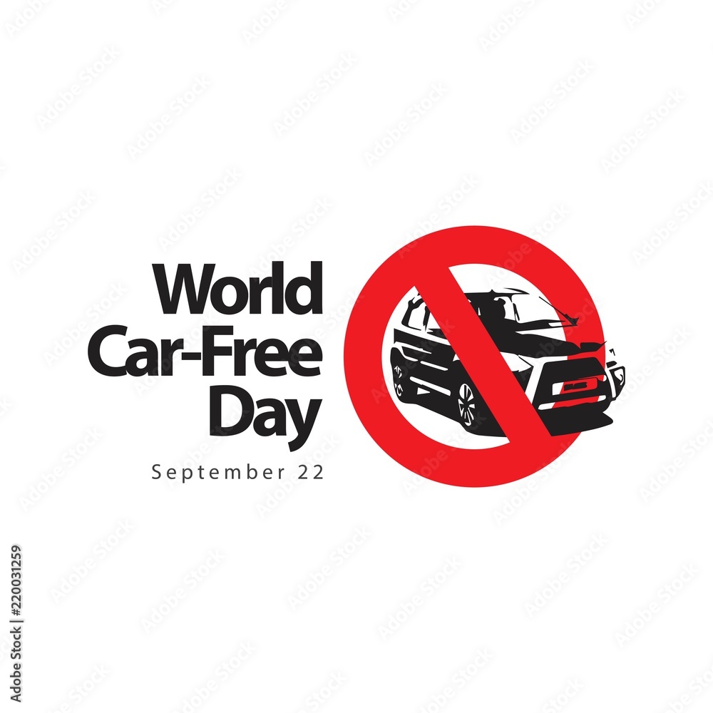 World Car Free Day Logo Vector Template Design Illustration World Car Free Day Logo Vector Template Design Illustration