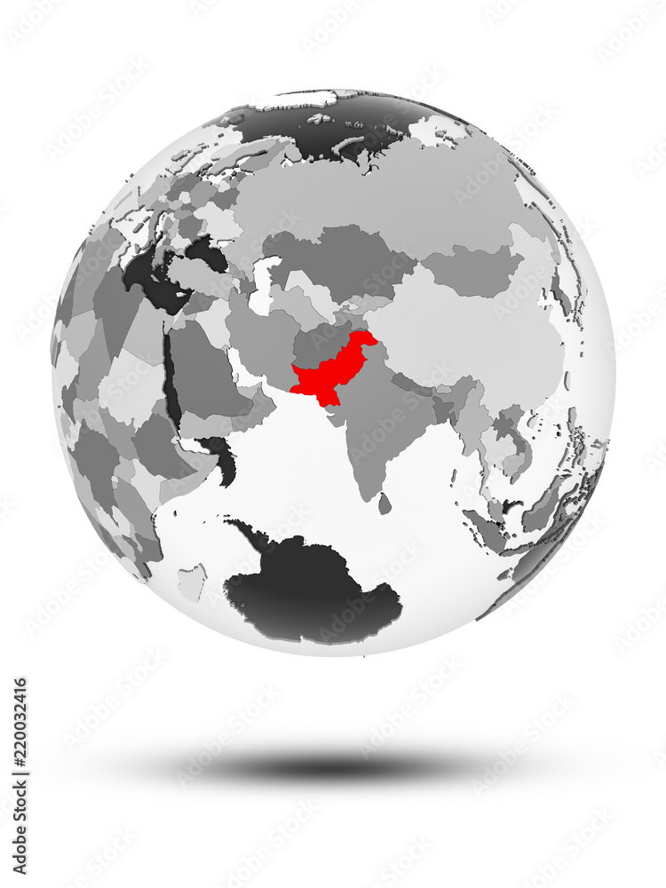 Fototapeta premium Pakistan on political globe