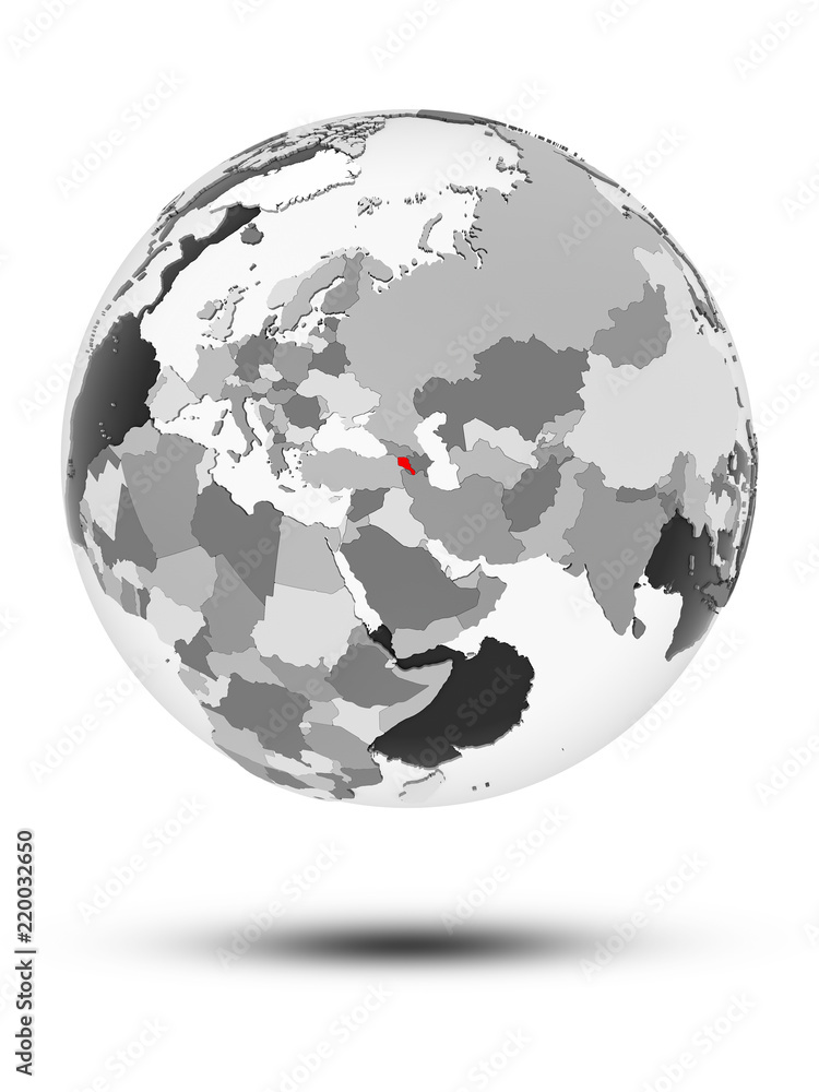 Armenia on political globe Armenia on political globe