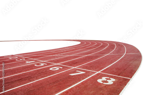 Running race track background with white copy space photo