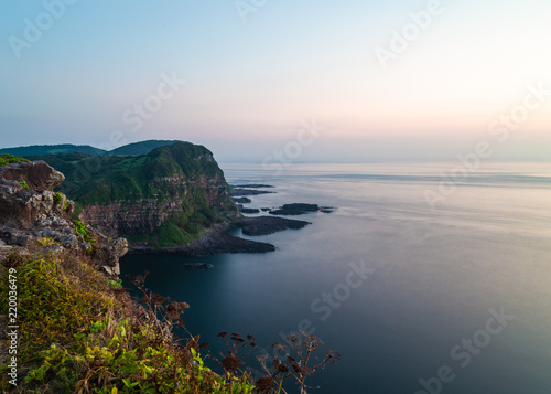 Long exposure of Shiodawara Cliffs on Ikitsuki island in Nagasaki  Japan. 