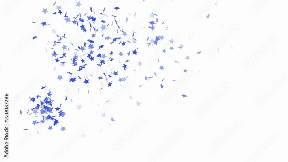 Blue star shape confetti - seamless looping, alpha channels and 4K Blue star shape confetti - seamless looping, alpha channels and 4K