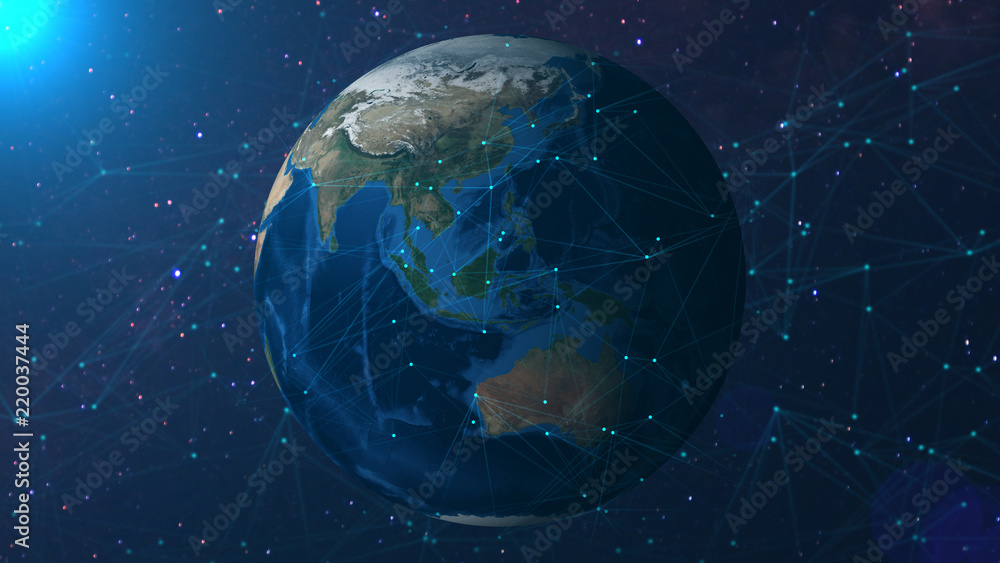 Global network concept. image from space furnished by NASA Global network concept. image from space furnished by NASA