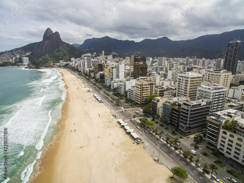 Aerial view of Ipanema neighborhood (right) and Leblon in overcast day - The set of squares known as the Garden of Allah (or Allah's Garden)  © Ranimiro