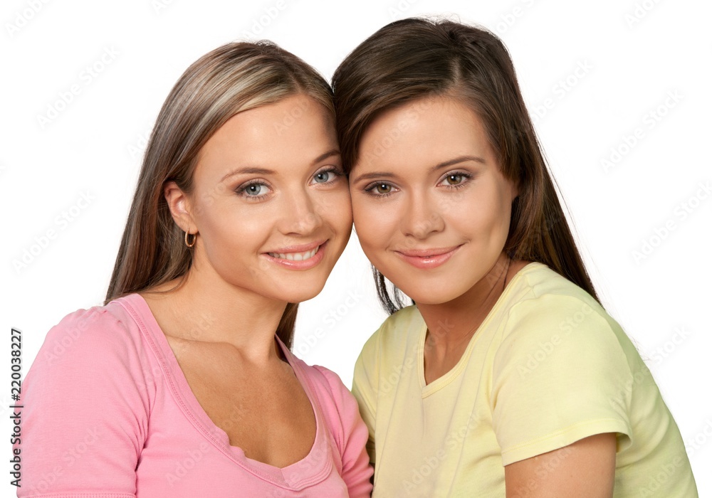 Portrait of Two Smiling Girlfriends / Sisters Portrait of Two Smiling Girlfriends / Sisters