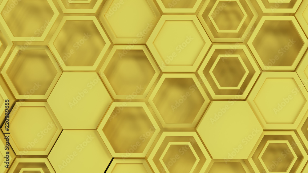 Abstract 3d background made of yellow hexagons Abstract 3d background made of yellow hexagons