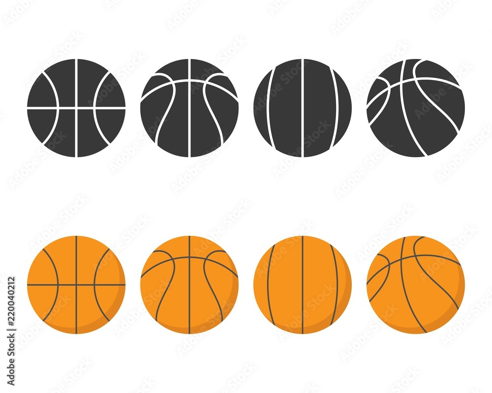 Basketball icon vector isolated on background, flat design and solid style