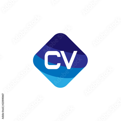 Initial Letter CV Logo Template Design