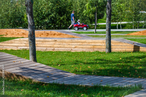 Beautiful city park in South Butovo. Moscow. Russia photo