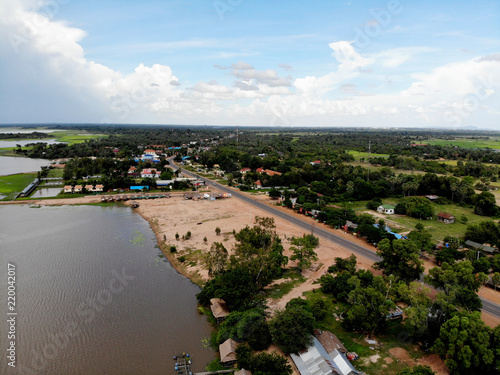 Aerial View of Lake, at Siem Reap, Cambodia © slyellow