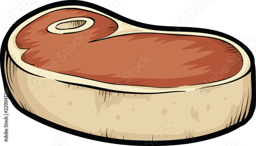 Colour cartoon of a thick, juicy steak ready to be cooked.