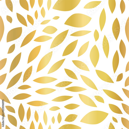 Gold foil seamless vector background abstract biconvex shapes. Golden background pattern. Convex scattered shapes. Elegant, luxurious background for blogs, banners, paper, Christmas, invites, wedding