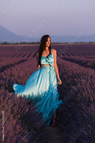woman portrait in lavender flower field