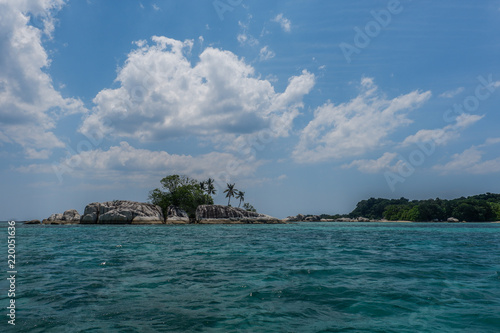 Small island under the blue sky, Belitung, Indonesia