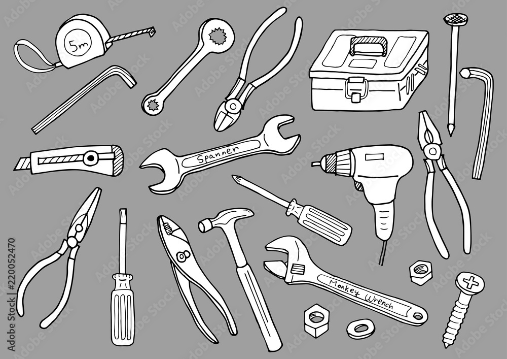 工具のイラストセット(背景白) 工具のイラストセット(背景白)