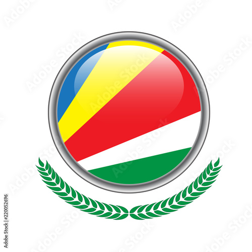 Free Download Seychelles flag button. Seychelles flag icon. Vector illustration of seychelles flag on white background. - GFXLoad