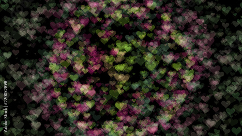 Abstract background with various multicolored hearts. Big and small. © Veta