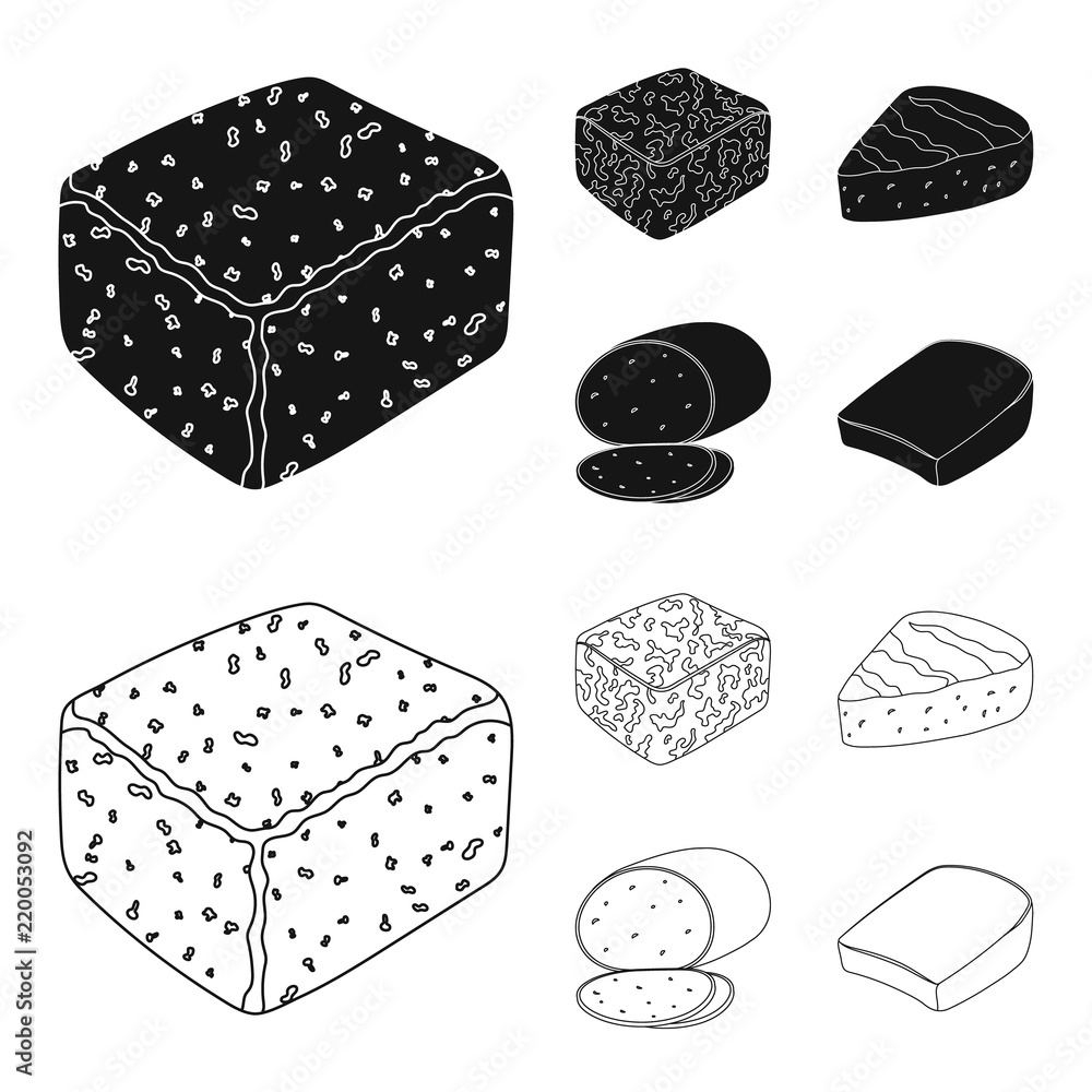 Brynza, smoked, colby jack, pepper jack.Different types of cheese set