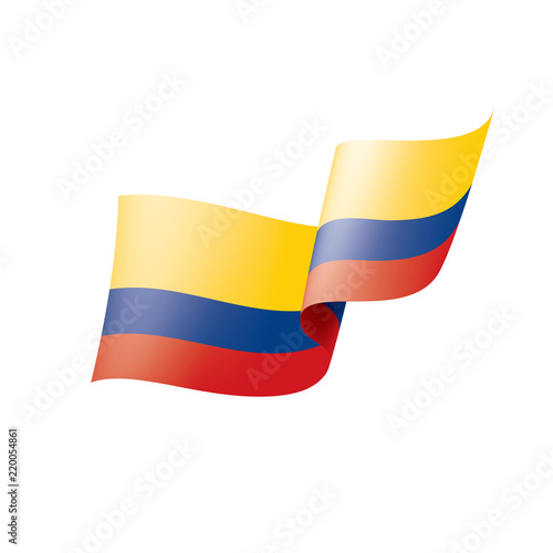 Colombia flag, vector illustration on a white background Free Download Colombia flag, vector illustration on a white background - GFXLoad
