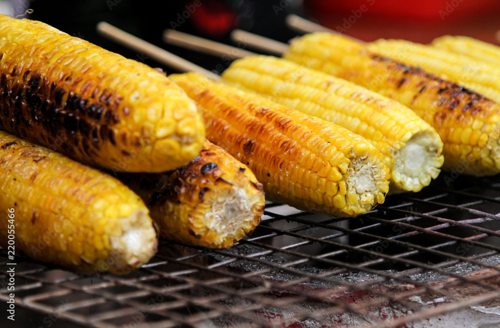 Roasted corn Snacks by the tourist. Easy to find in Thailand. Roasted corn Snacks by the tourist. Easy to find in Thailand.