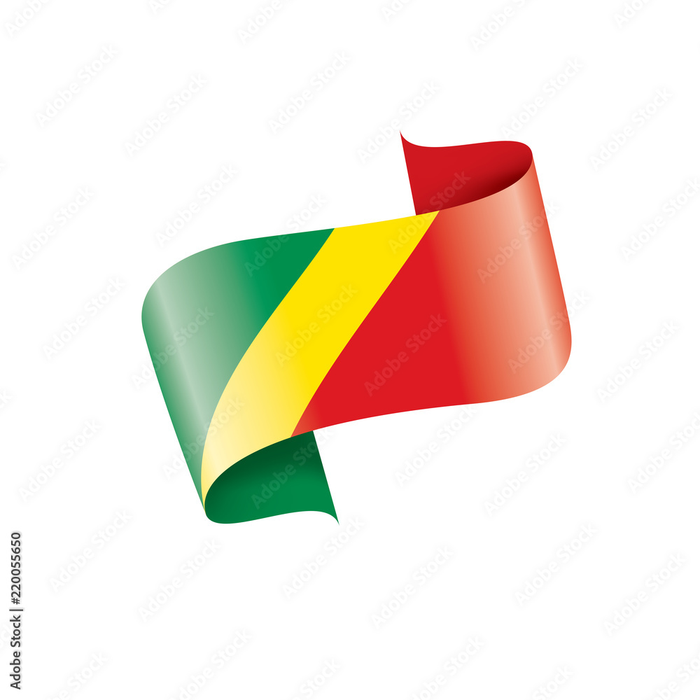 Congo flag, vector illustration on a white background Congo flag, vector illustration on a white background