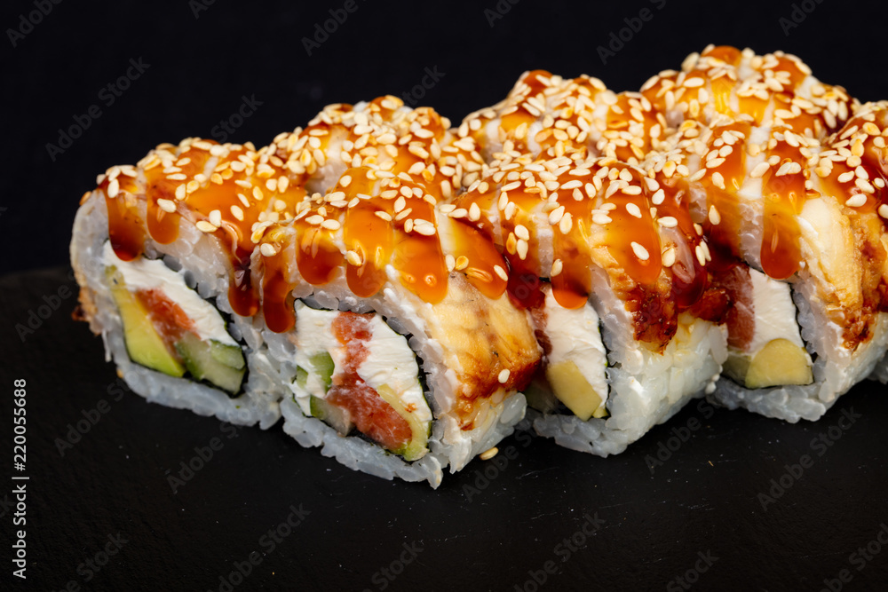 Japanese roll with eel Japanese roll with eel