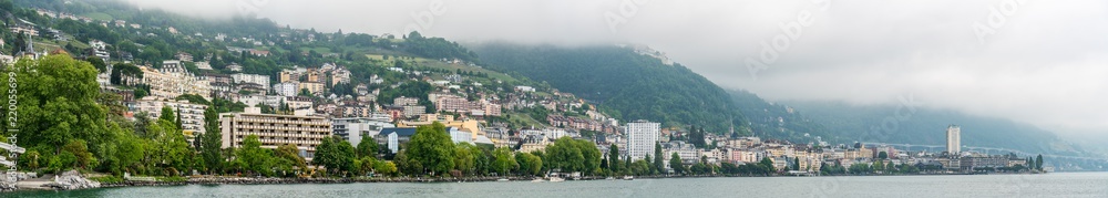 Switzerland, Montreux and lake Leman view