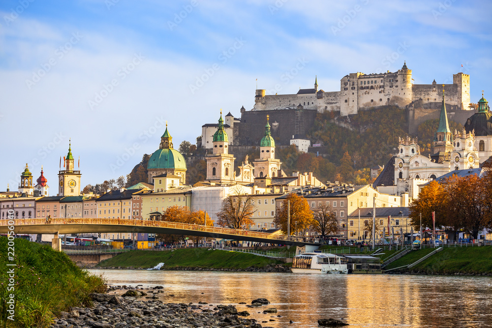 Hohensalzburg castle skyline in summer ,Salzburg Austria