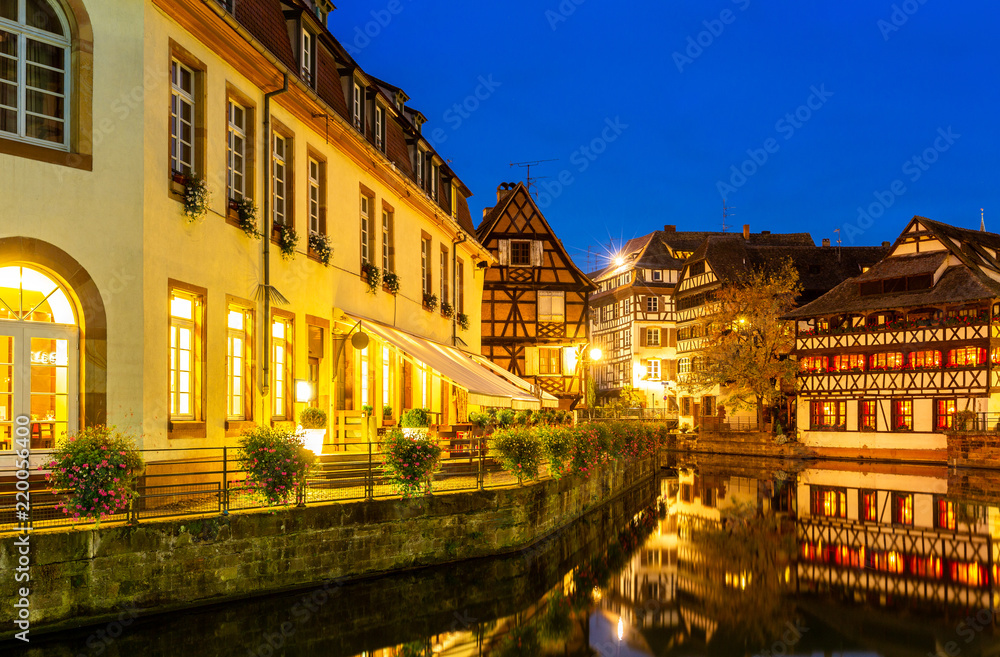 Fototapeta premium La petite france alsace in summer twilight , Strasbourg France